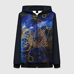 Толстовка на молнии женская Space Geometry, цвет: 3D-черный