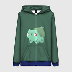 Женская толстовка на молнии Pokemon Bulbasaur