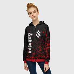 Толстовка на молнии женская SABATON, цвет: 3D-красный — фото 2