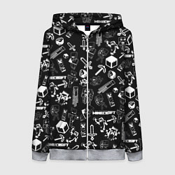 Женская толстовка на молнии Minecraft pattern