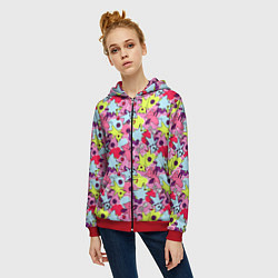 Толстовка на молнии женская ВедьмоКотики, цвет: 3D-красный — фото 2