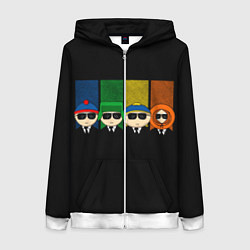 Толстовка на молнии женская South Park, цвет: 3D-белый