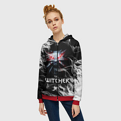 Толстовка на молнии женская ВЕДЬМАК, цвет: 3D-красный — фото 2