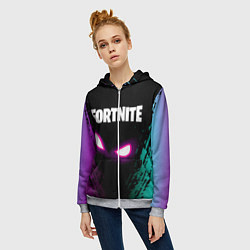 Толстовка на молнии женская FORTNITE, цвет: 3D-меланж — фото 2