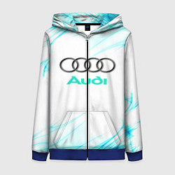 Толстовка на молнии женская Audi, цвет: 3D-синий