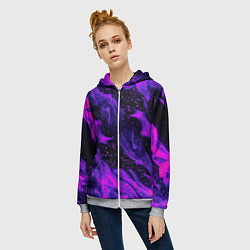 Толстовка на молнии женская ФИОЛЕТОВЫЙ ОГОНЬ, цвет: 3D-меланж — фото 2