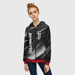 Толстовка на молнии женская JUVENTUS, цвет: 3D-красный — фото 2