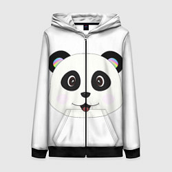 Толстовка на молнии женская Panda, цвет: 3D-черный