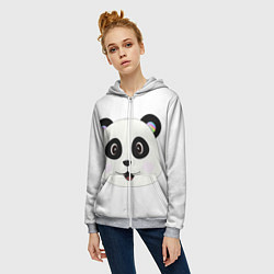 Толстовка на молнии женская Panda, цвет: 3D-меланж — фото 2