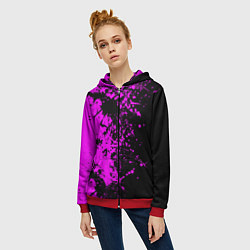 Толстовка на молнии женская Чёрная магия, цвет: 3D-красный — фото 2