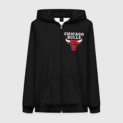 Толстовка на молнии женская CHICAGO BULLS, цвет: 3D-черный