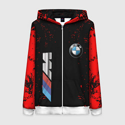 Толстовка на молнии женская BMW, цвет: 3D-белый