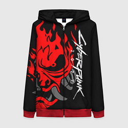 Толстовка на молнии женская CYBERPUNK 2077 SAMURAI, цвет: 3D-красный
