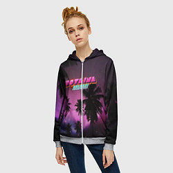 Толстовка на молнии женская HOTLINE MIAMI, цвет: 3D-меланж — фото 2