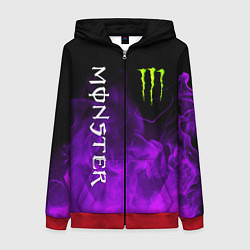 Толстовка на молнии женская MONSTER ENERGY, цвет: 3D-красный