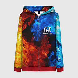 Толстовка на молнии женская HONDA, цвет: 3D-красный