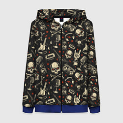 Толстовка на молнии женская Heavy Metal, цвет: 3D-синий