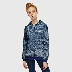 Толстовка на молнии женская Нервная система, цвет: 3D-синий — фото 2