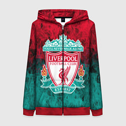 Толстовка на молнии женская LIVERPOOL, цвет: 3D-красный