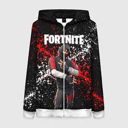 Толстовка на молнии женская Fortnite Ikonik, цвет: 3D-белый