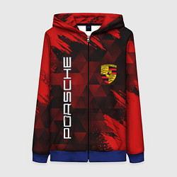 Толстовка на молнии женская PORSCHE, цвет: 3D-синий