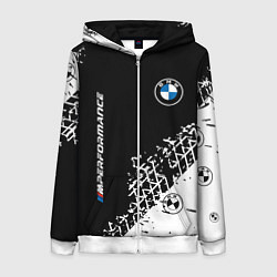 Толстовка на молнии женская BMW БМВ, цвет: 3D-белый