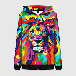 Толстовка на молнии женская Лев Artistic Art, цвет: 3D-черный