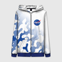 Толстовка на молнии женская NASA НАСА, цвет: 3D-синий