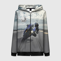 Толстовка на молнии женская Yamaha, цвет: 3D-черный