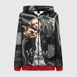 Толстовка на молнии женская Eminem-Venom, цвет: 3D-красный