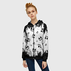 Толстовка на молнии женская MARSHMELLO МАРШМЕЛЛОУ, цвет: 3D-черный — фото 2