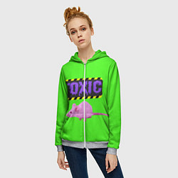 Толстовка на молнии женская Toxic, цвет: 3D-меланж — фото 2