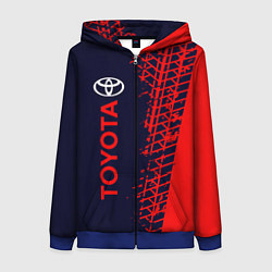Толстовка на молнии женская TOYOTA ТОЙОТА, цвет: 3D-синий