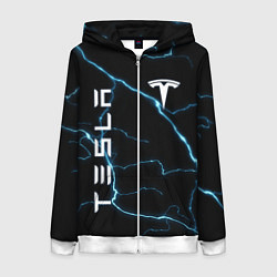 Толстовка на молнии женская TESLA, цвет: 3D-белый