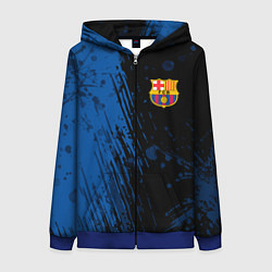 Толстовка на молнии женская FC Barcelona ФК Барселона, цвет: 3D-синий