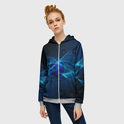 Толстовка на молнии женская Атом, цвет: 3D-меланж — фото 2