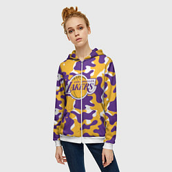 Толстовка на молнии женская LA LAKERS ЛЕЙКЕРС, цвет: 3D-белый — фото 2