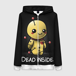 Толстовка на молнии женская DEAD INSIDE, цвет: 3D-белый