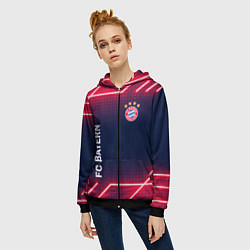 Толстовка на молнии женская БАВАРИЯ, цвет: 3D-черный — фото 2