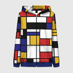 Толстовка на молнии женская Color blocking, цвет: 3D-синий