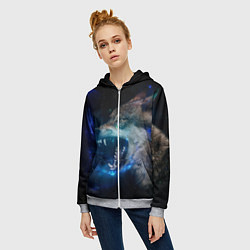 Толстовка на молнии женская Волчара Юморит, цвет: 3D-меланж — фото 2