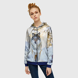 Толстовка на молнии женская Я зимой, цвет: 3D-синий — фото 2