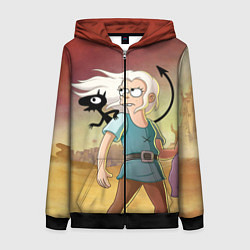 Толстовка на молнии женская Разочарование, цвет: 3D-черный