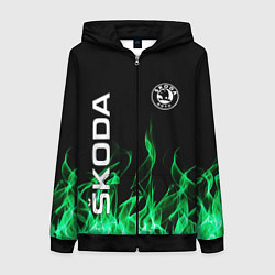 Толстовка на молнии женская SKODA, цвет: 3D-черный