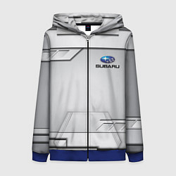 Толстовка на молнии женская SUBARU СУБАРУ, цвет: 3D-синий