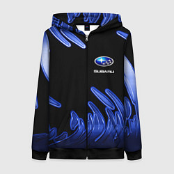 Толстовка на молнии женская Subaru, цвет: 3D-черный