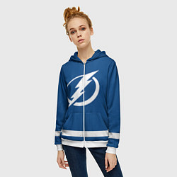 Толстовка на молнии женская Тампа-Бэй Лайтнинг Форма1, цвет: 3D-белый — фото 2