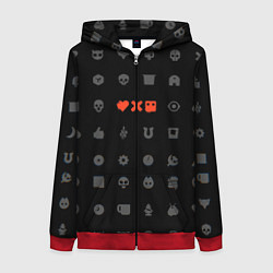 Толстовка на молнии женская Любовь, смерть и роботы, цвет: 3D-красный