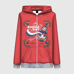 Толстовка на молнии женская Russian Day, цвет: 3D-меланж