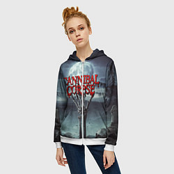 Толстовка на молнии женская CANNIBAL CORPSE, цвет: 3D-белый — фото 2